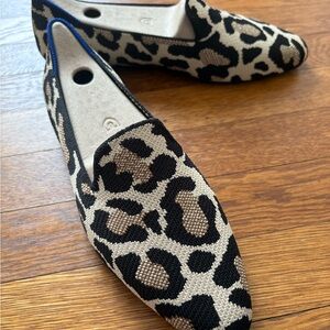 NWOT Rothy's Leopard Almond Toe Loafers